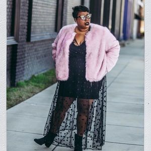 Rebel Wilson Faux Fur Coat